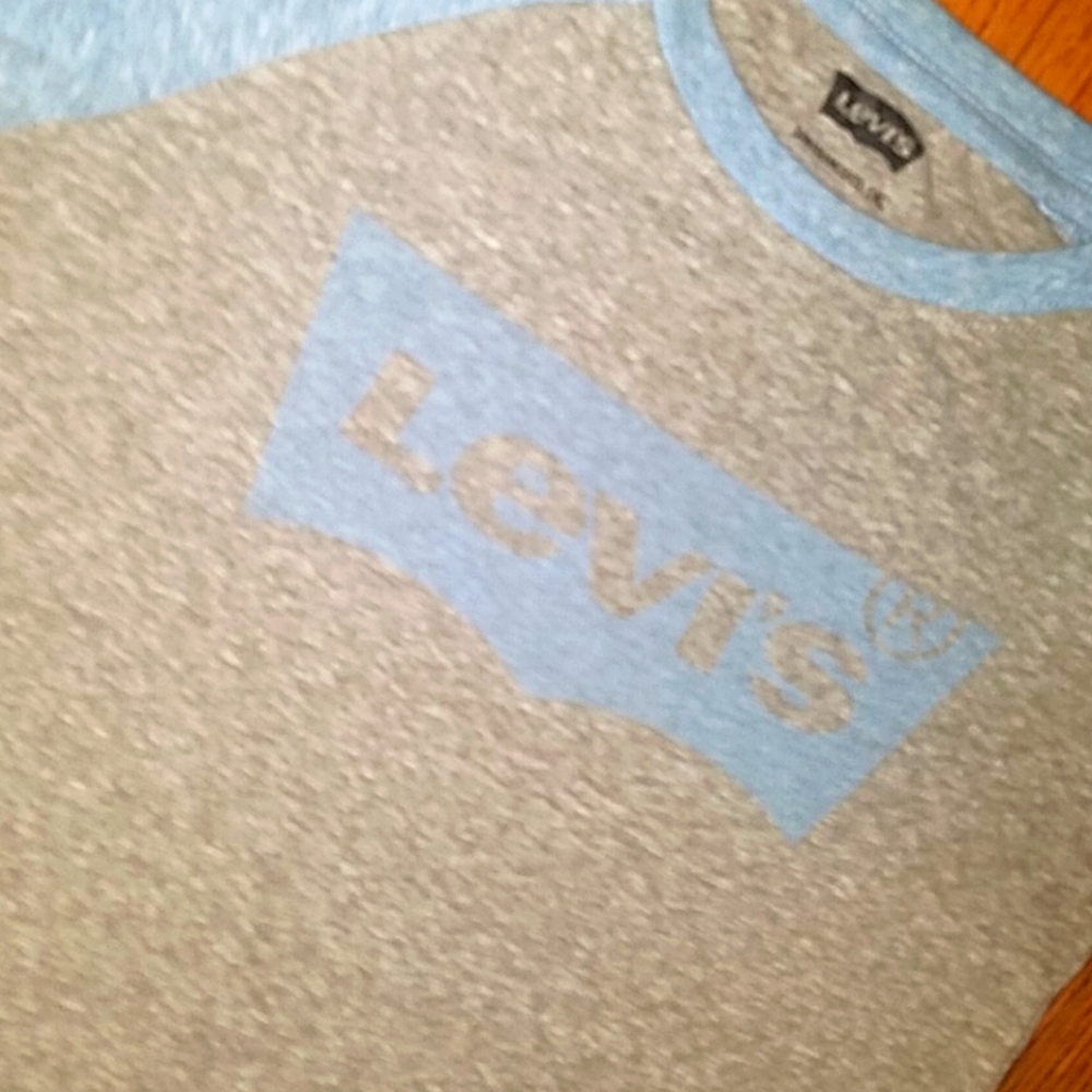 Powder blue and Grey Levi mid sleeve shirt